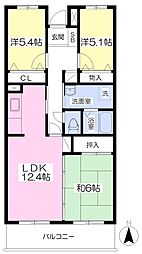 福寿ハイツ 3LDKの間取図画像