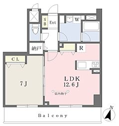 グランシャルドー浦和常盤 1LDKの間取図画像