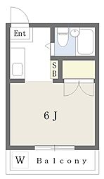 ウエストウイング ワンルームの間取図画像