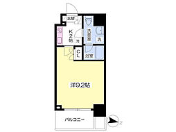 URBANITA岸町 1Kの間取図画像