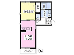 サンフォーレ 1LDKの間取図画像