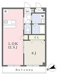 フローレス11番館 1LDKの間取図画像