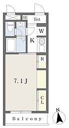 K'sマンション幸町1 1Kの間取図画像
