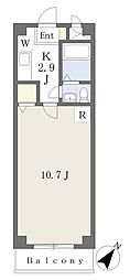 フラワーハイツ2番館 1Kの間取図画像