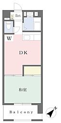 ハイツ柏倉 1DKの間取図画像