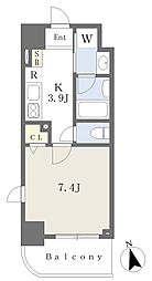 大同エクリューズ 1Kの間取図画像