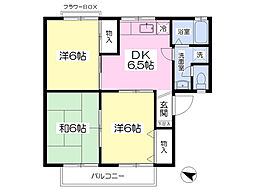 フラワーヒルB 3DKの間取図画像