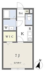 ブルーオアシス西大宮 1Kの間取図画像