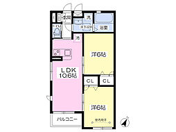 フォレストメゾン宮原 2LDKの間取図画像