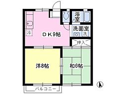 グリーンパーク 2DKの間取図画像