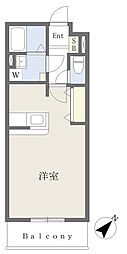 ベルガーデン北上尾B棟 ワンルームの間取図画像