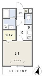 ブルーオアシス西大宮 1Kの間取図画像