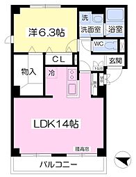 シャトレドゥ 1LDKの間取図画像
