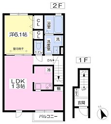 アマーレ氷川参道 1LDKの間取図画像