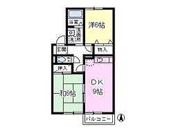 ブルームH 2DKの間取図画像