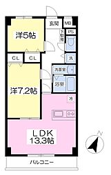 ロンサール・US 2LDKの間取図画像