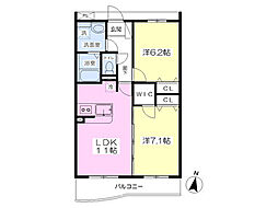 シャリテag 2LDKの間取図画像
