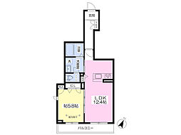 フェリース 1LDKの間取図画像