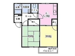 スカイクレスト 2Kの間取図画像