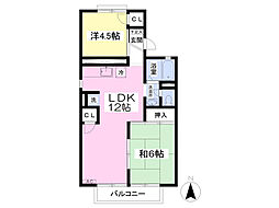 シャルム登戸 2LDKの間取図画像