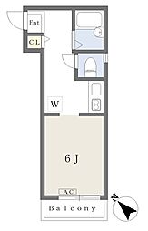 アベニューSマンション ワンルームの間取図画像