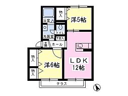 ソレイユ日の出 2LDKの間取図画像