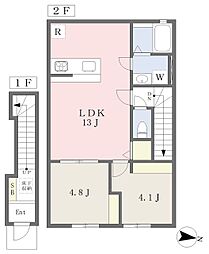 LiveleFine吉川中央 2LDKの間取図画像