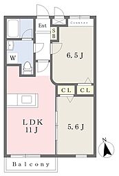 フェリーチェ八潮North 2LDKの間取図画像