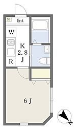 ヴェントゥス 1Kの間取図画像