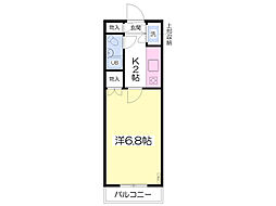 ヒュレーム21 1Kの間取図画像