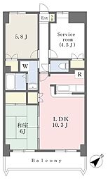 岡安ビル 2SLDKの間取図画像