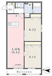 アゼリアガーデン 2LDKの間取図画像