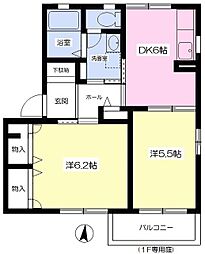 ベルフローレ2 2DKの間取図画像