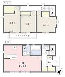 砂新田プロジェクト　ＫＡＳＨＩＹＡ　Ｂ 1階3LDKの間取り