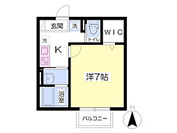 小江戸仲町きらら館 1Kの間取図画像