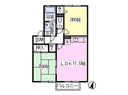ルミエール 2LDKの間取図画像