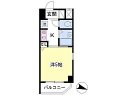 エスプワールメゾン2 1Kの間取図画像