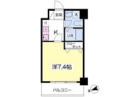 本川越イチョウビル 1Kの間取図画像