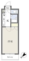 アンシャンテ志木 1Kの間取図画像