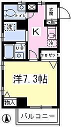 メゾングランメール 1Kの間取図画像