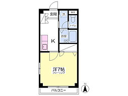 ふじみ野レジデンス 1Kの間取図画像