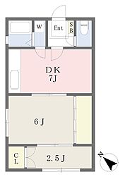 牛山ビル 1SDKの間取図画像