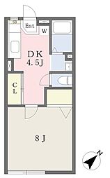 ハウスオリオン 1DKの間取図画像