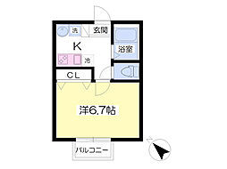 ソフィア上福岡 1Kの間取図画像