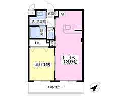 リラッサーレ2 1LDKの間取図画像