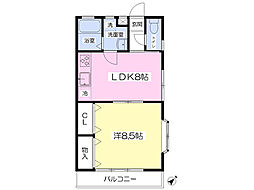 コーポアストリア2 1LDKの間取図画像