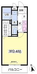 ノーブルコート 1Kの間取図画像
