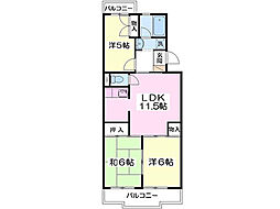 エクセレンス 3LDKの間取図画像