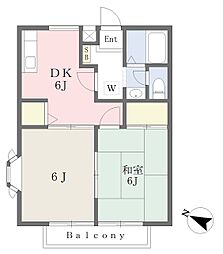 サンプレイス 2DKの間取図画像