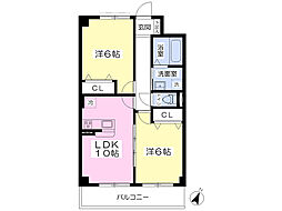 ベルドミールAYA 2LDKの間取図画像